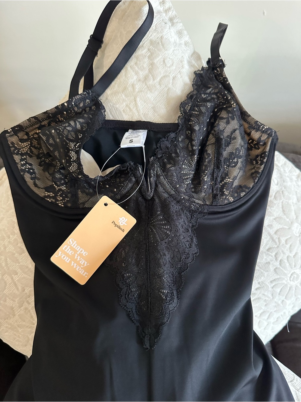 Popilush Black Lace Halter Jumpsuit - Picture 8 of 8